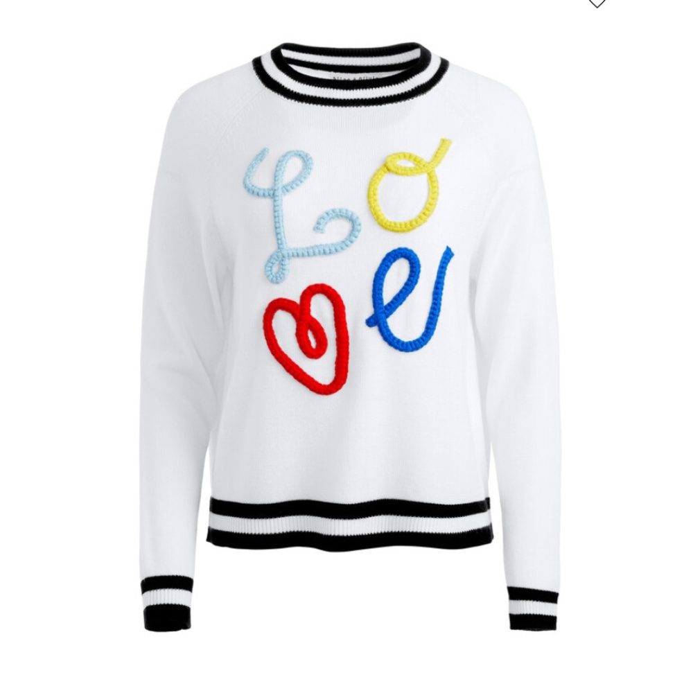 Alice + Olivia Albina Love Pullover Sweater NWT